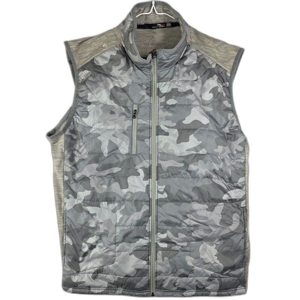 RLX Ralph Lauren "The Cliffs" Quilted Vest in grey camo Men's Size XXL
